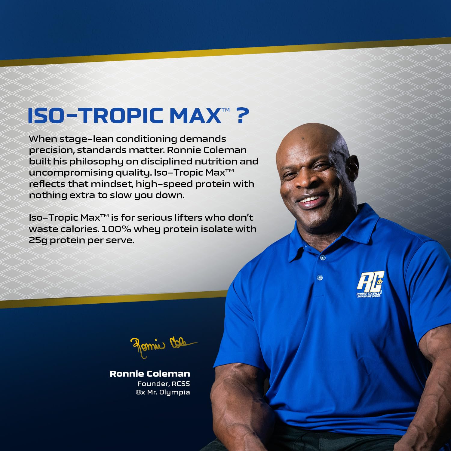 Ronnie Coleman Signature Series Iso-Tropic Max, German Chocolate Cake (73 Servings, 2.27kg / 5lbs) | Premium Whey Isolate Protein Powder — Amazon image 5