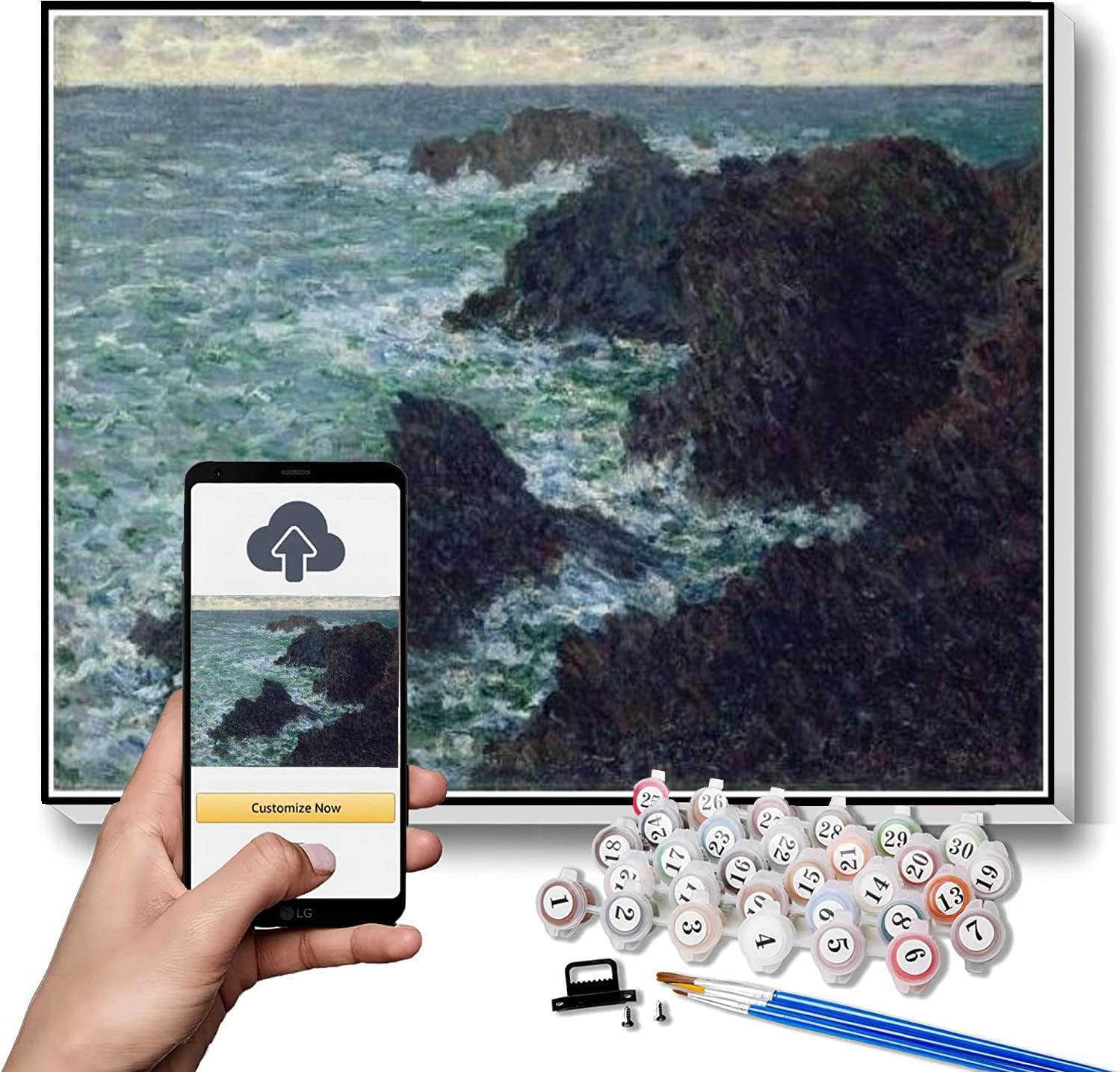 Paint by Numbers Kits for Adults and Kids The cote sauvate Painting by Claude Monet Paint by Numbers Kit for Kids and Adults