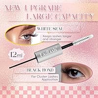 Vista 4 de FADLASH Pegamento de pestañas resistente y sellado impermeable 12ml Pegamento de pestañas en racimo para racimos de pestañas Fuerte adhesión