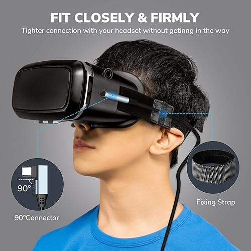 Miniatura 5 de RUIZHI Cable de enlace para Oculus Quest 2, carga rápida de 16 pies y transferencia de datos de alta velocidad USB 3.0 a USB C compatible con