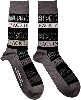 Rock Off officially licensed products AC/DC Back In Black US Mens Shoe Size 8-12 Socks Black