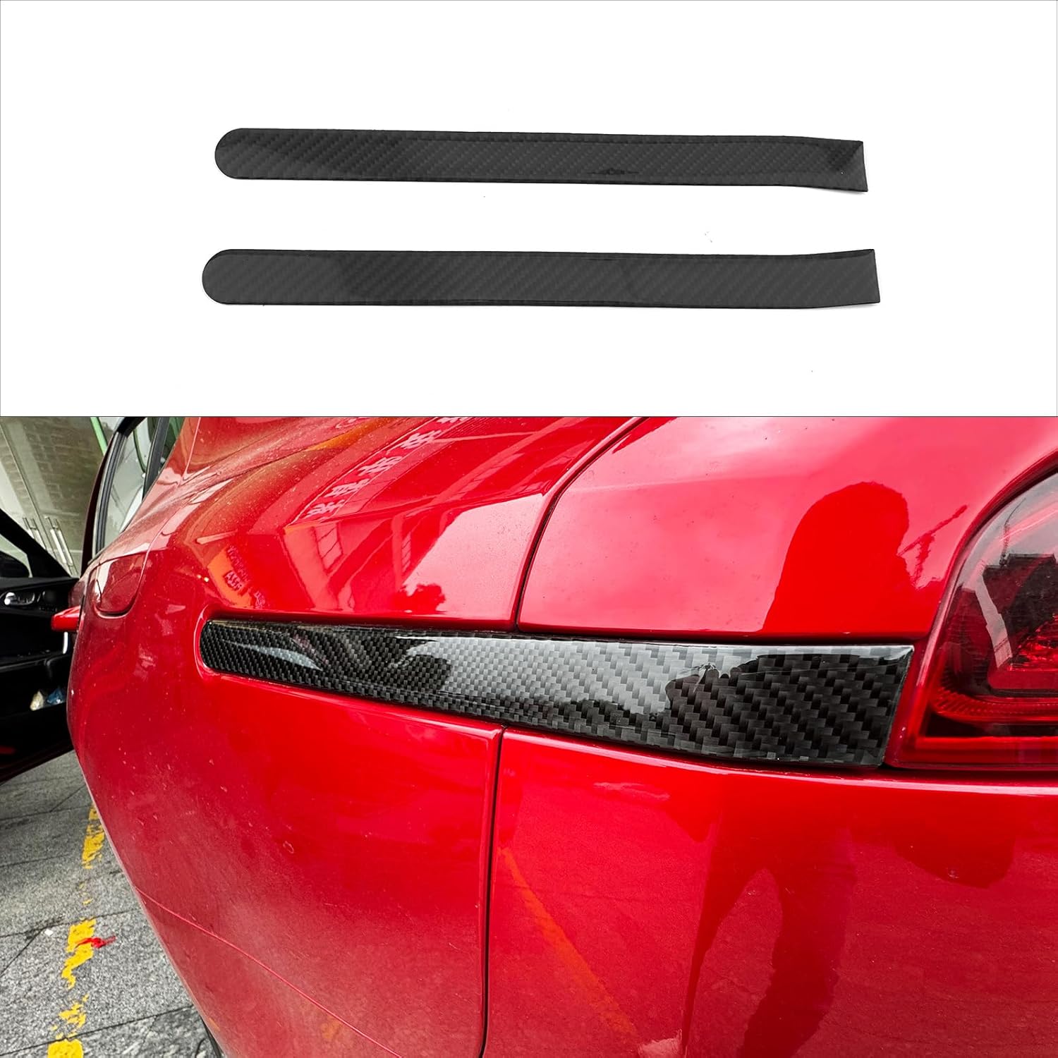 YOUTOOCAR 2PCS Real Carbon Fiber Tail Light Trim Covers Compatible with Kia Stinger 2018-2023 Accessories (Black)