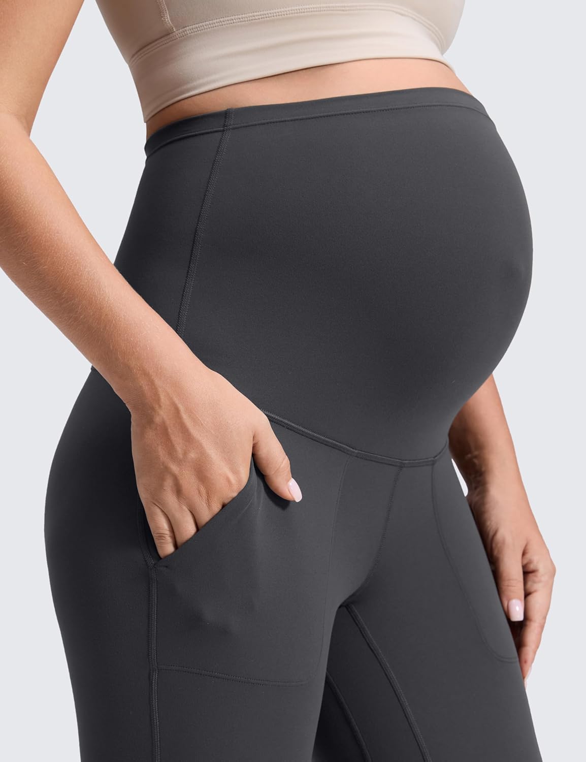 CRZ YOGA Butterluxe Maternity Joggers Pockets 27" - Workout Active Yoga Pregnancy Womens Pants Over The Belly Soft