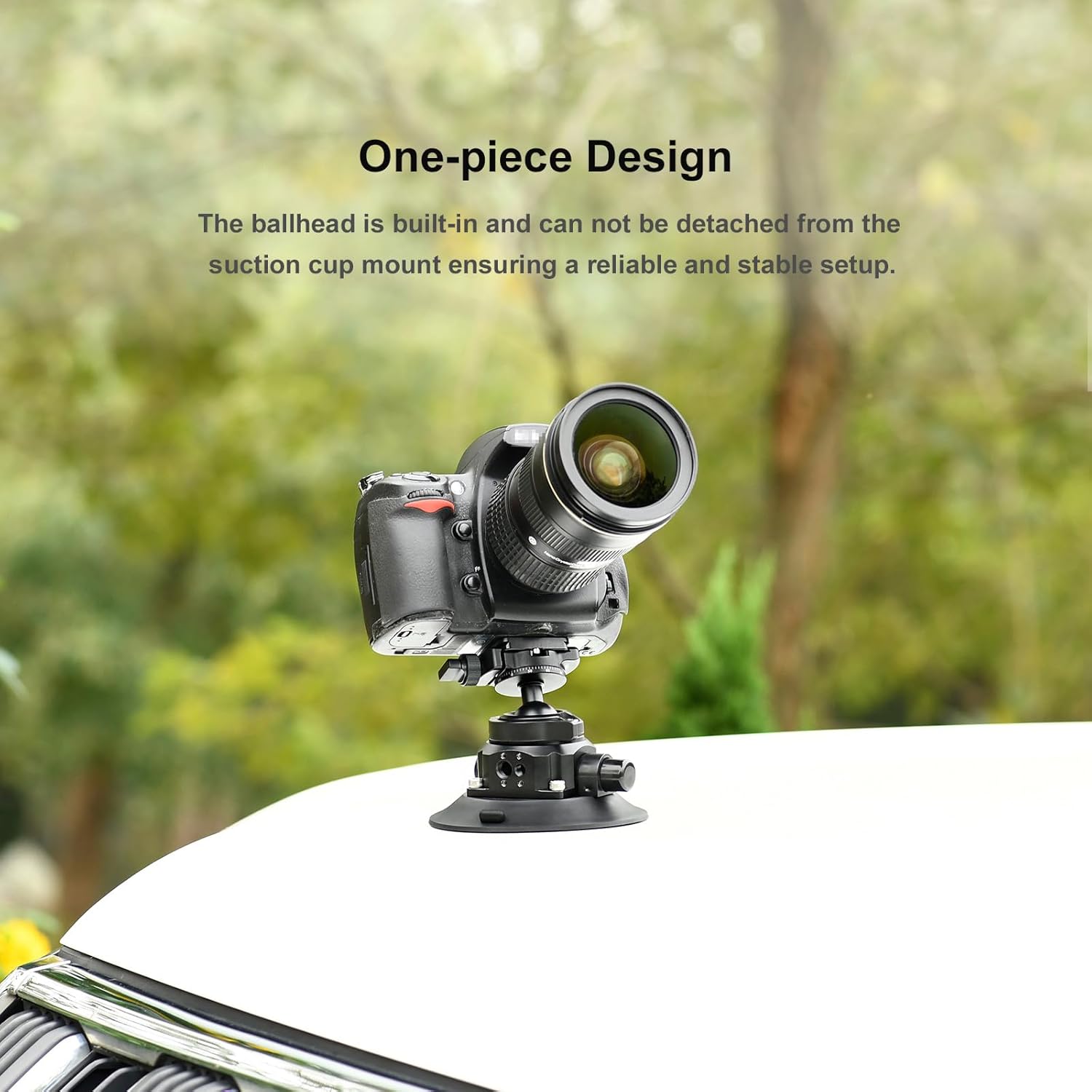 BS-01 Suction Cup Mount Ball Head for DSLR Camera, Phone Holder,Gopro for Car,Load 22lbs.(10KG)