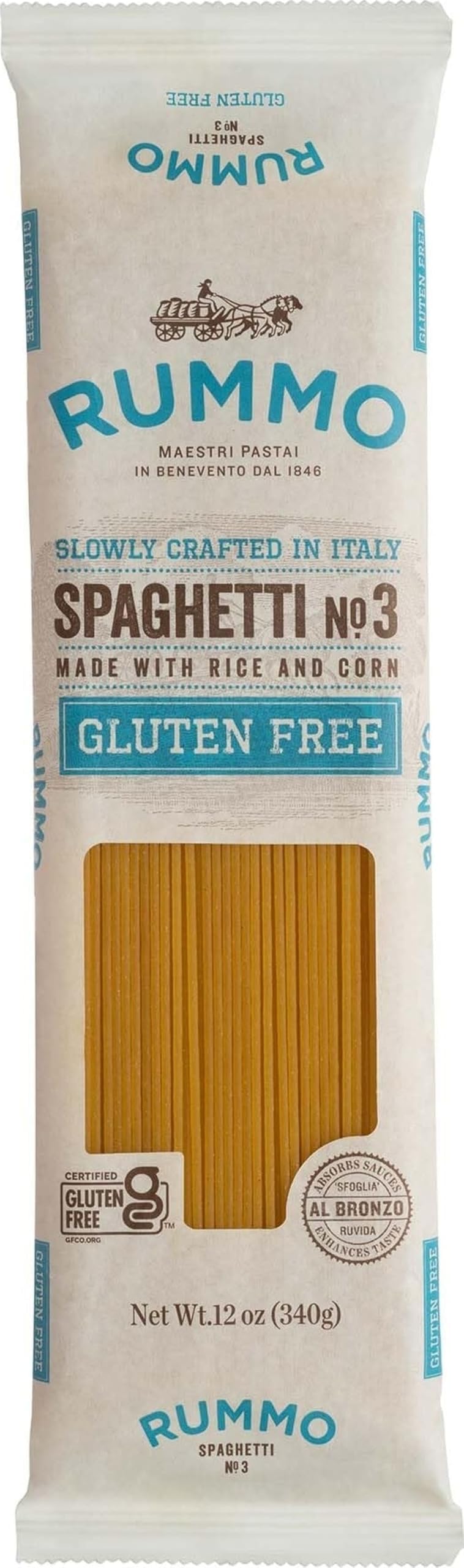 Gluten Free Spaghetti Pasta N.3 - Corn & Rice Pasta Noodles, GF Spaghetti, Thin Pasta Noodles, Italian Pasta - 12 Ounce (Pack of 5)
