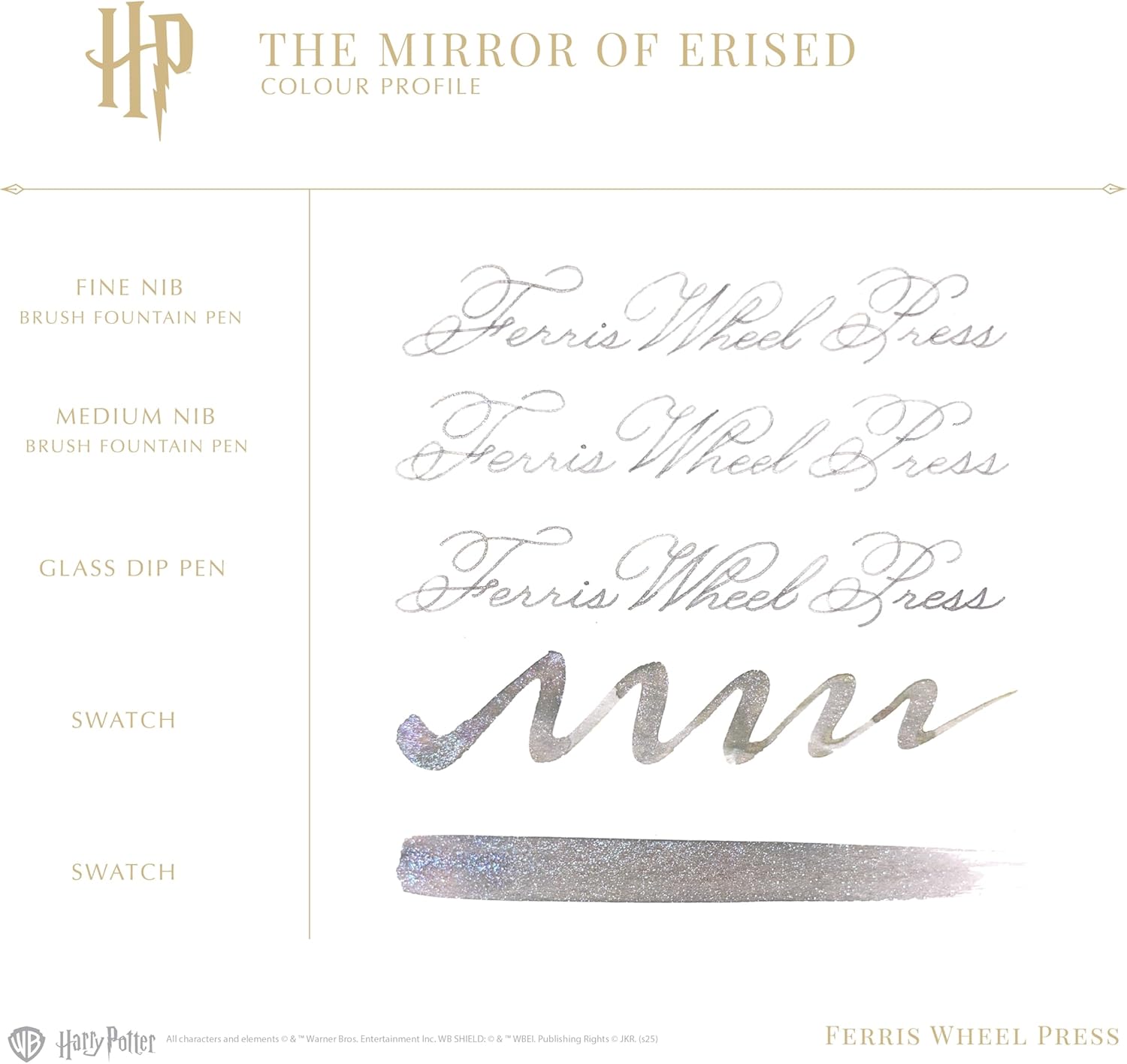 Ferris Wheel Press, Warner Bros., Official Licensed, Harry Potter, Property of Hogwarts™, Limited Edition, The Mirror of Erised, Cool, Ethereal Gray with Blue Shimmer, 38ml