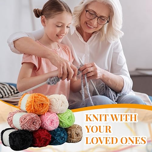 Miniatura 7 de Timgle 27 Skeins Crochet Yarn for Crocheting Knitting Chenille Yarn Bulk 2362.5 Yards Blanket Yarn Soft Plush Yarn Bulky Fluffy Yarn for Beginners