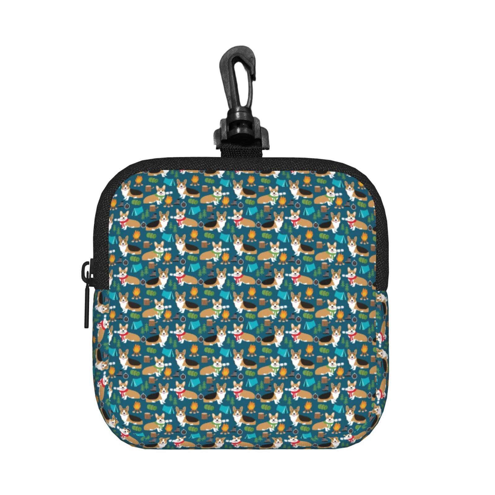 Dog Print Square Storage Bag Travel Toiletry Cosmetic Organizer Pouch Lightweight Reusable