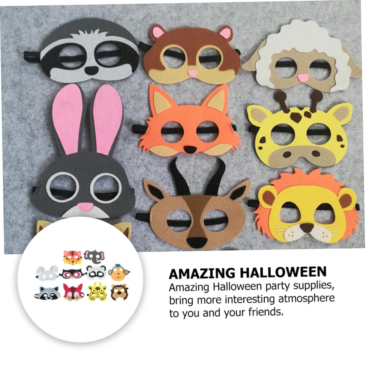 GALPADA 30 Pz Feltro Bendato Maschera a Forma Di Animali Il Cosplay Degli Animali Si Veste Maschera a Forma Di Animale Copertura Del Viso Di Animale Modellante Provato