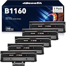 B1160 Toner Cartridge Replacement for Dell B1160 B1160W Toner Cartridge Compatible with Dell 1160 B1163w B1165nfw B1160 B1160w Printer - 5 Black,with Chip