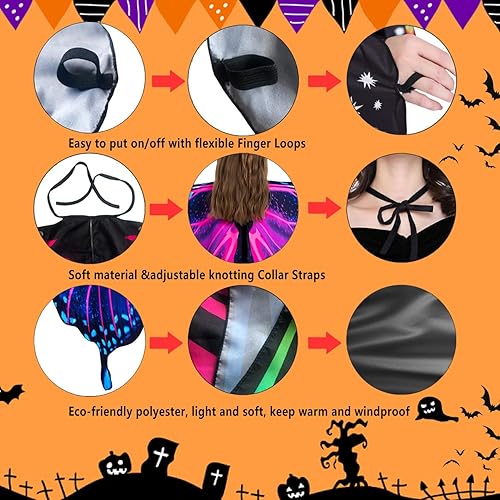 Miniatura 8 de Butterfly Costume Halloween Costumes for Girls Kids, Butterfly Wings Costume Cape Shawl for Girls Fairy Wing