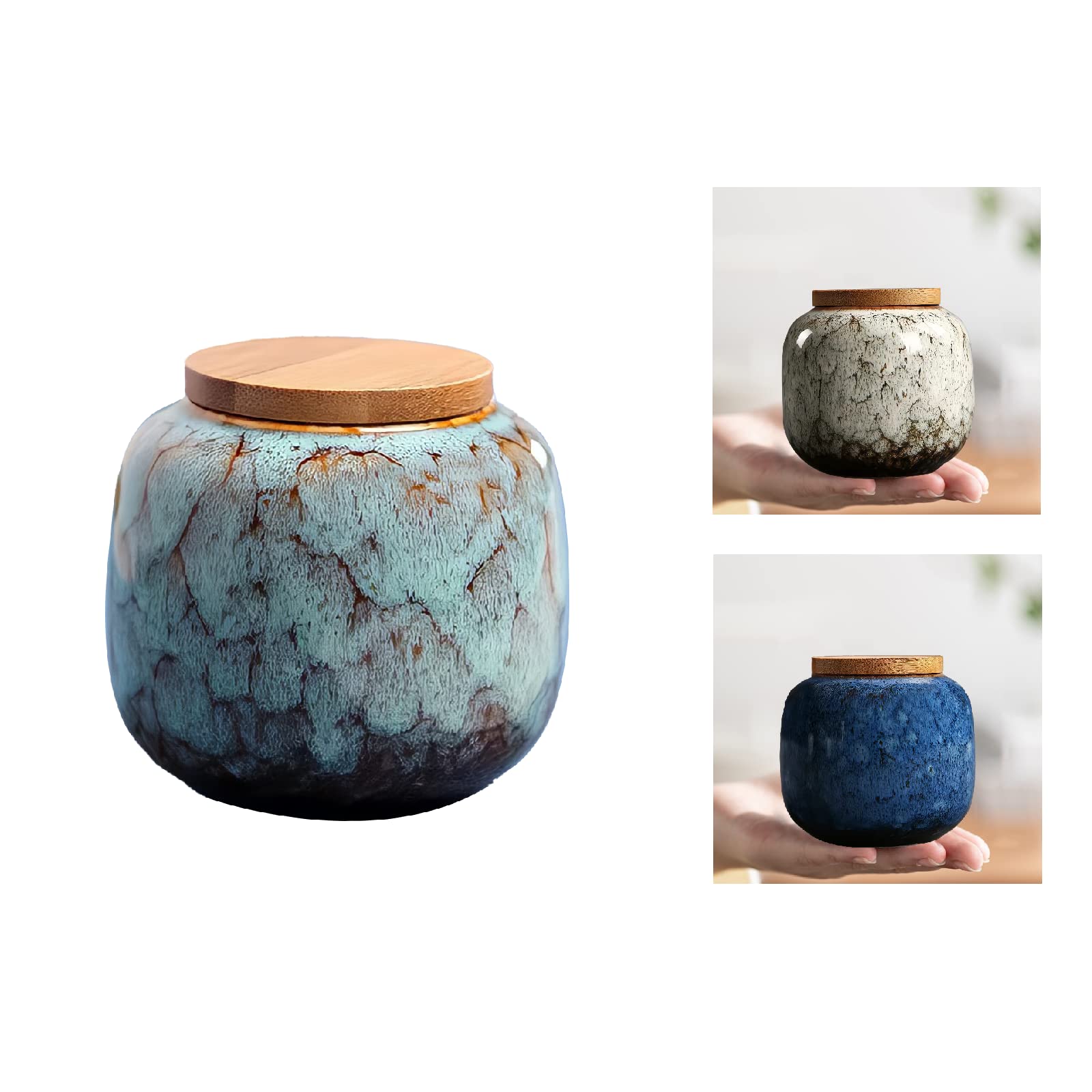NS Online Small urns Set of 3 - Ceramic Decorative Keepsake Small Urns Set 3 Piece for Human Ashes Memorial - Honor Your Loved One Lost — image 1
