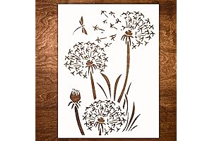 Dandelion Stencil for Seamless Wood, Canvas, and Fabric Canvas Murals - Intricate...