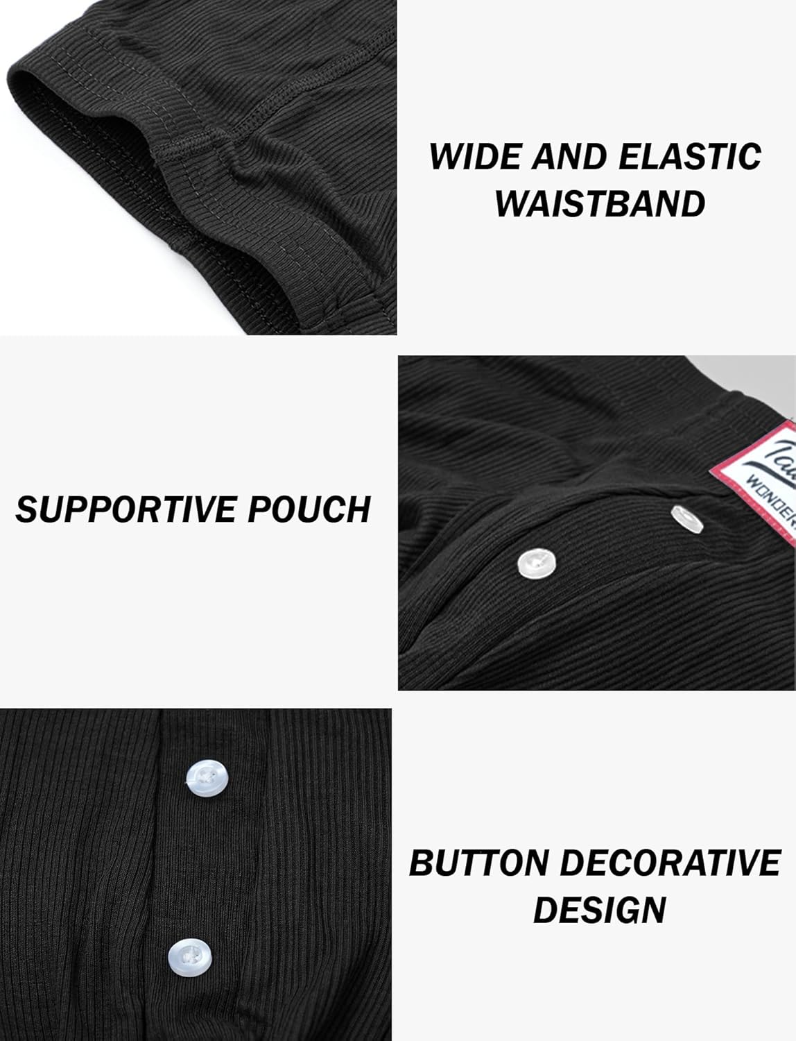 SEAUR Men's Pouch Boxer Briefs Seamless Ribbed Underwear Low Rise Breathable Trunks Stretchy Underpants - Image 4