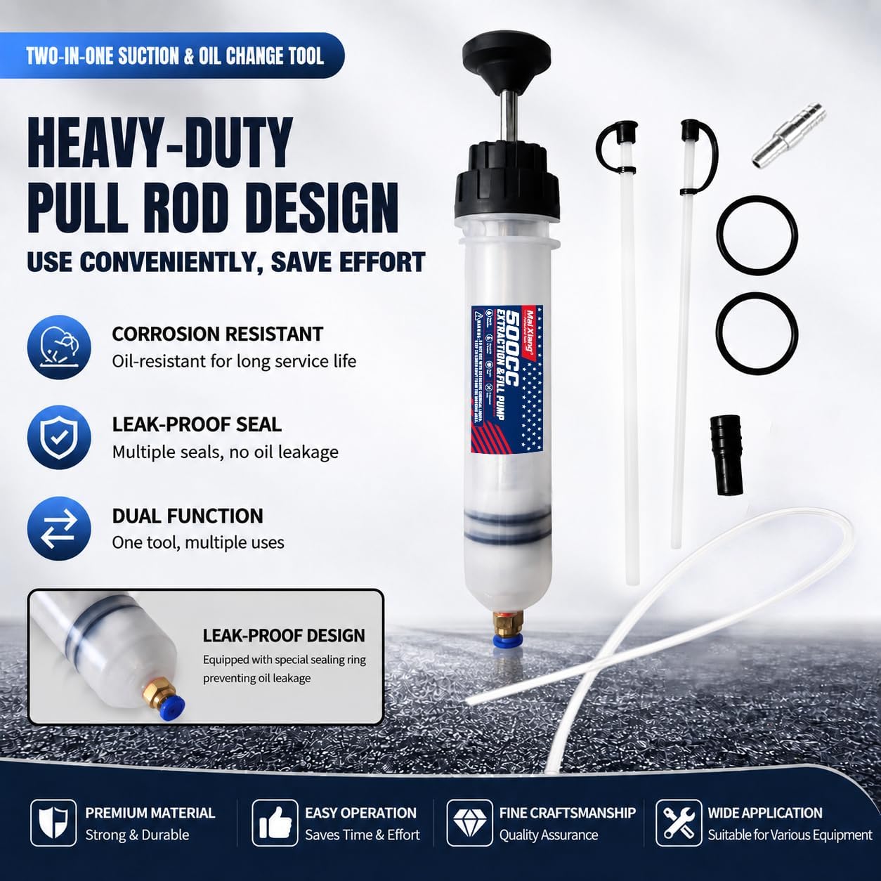 500CC Automotive Fluid Extractor Pump & Manual Oil Change Syringe