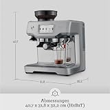 Sage - The Barista Touch - Machine à Café avec Mousseur à Lait Automatique & Moulin Intégré - Écran Tactile, Tampon Amovible, 5 Programmes - Machine Expresso - Acier Inoxydable Brossé - 6