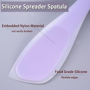 Spatulas Silicone Heat Resistant, Cooking Spatula for Nonstick Cookware, Cake Cream Batter Baking Scrapers for Stirring, Mixing, Scraping and Spreading, Egg, Cake and Burger (Purple, 2)
