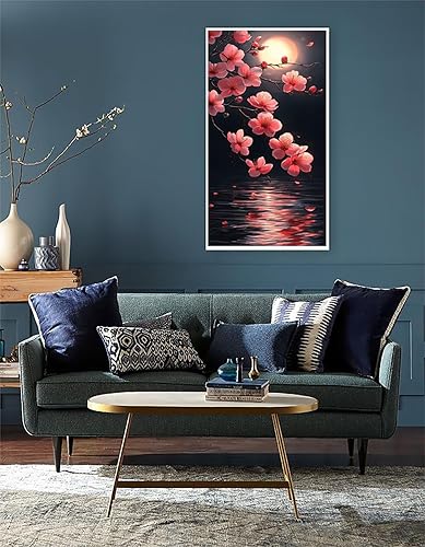 Miniatura 4 de Flower Diamond Art Moon Diamond Painting Kits for Adults, 5D Round Full Drill Gem Art and Crafts for Adults Beginners, DIY Embroidery Crystal