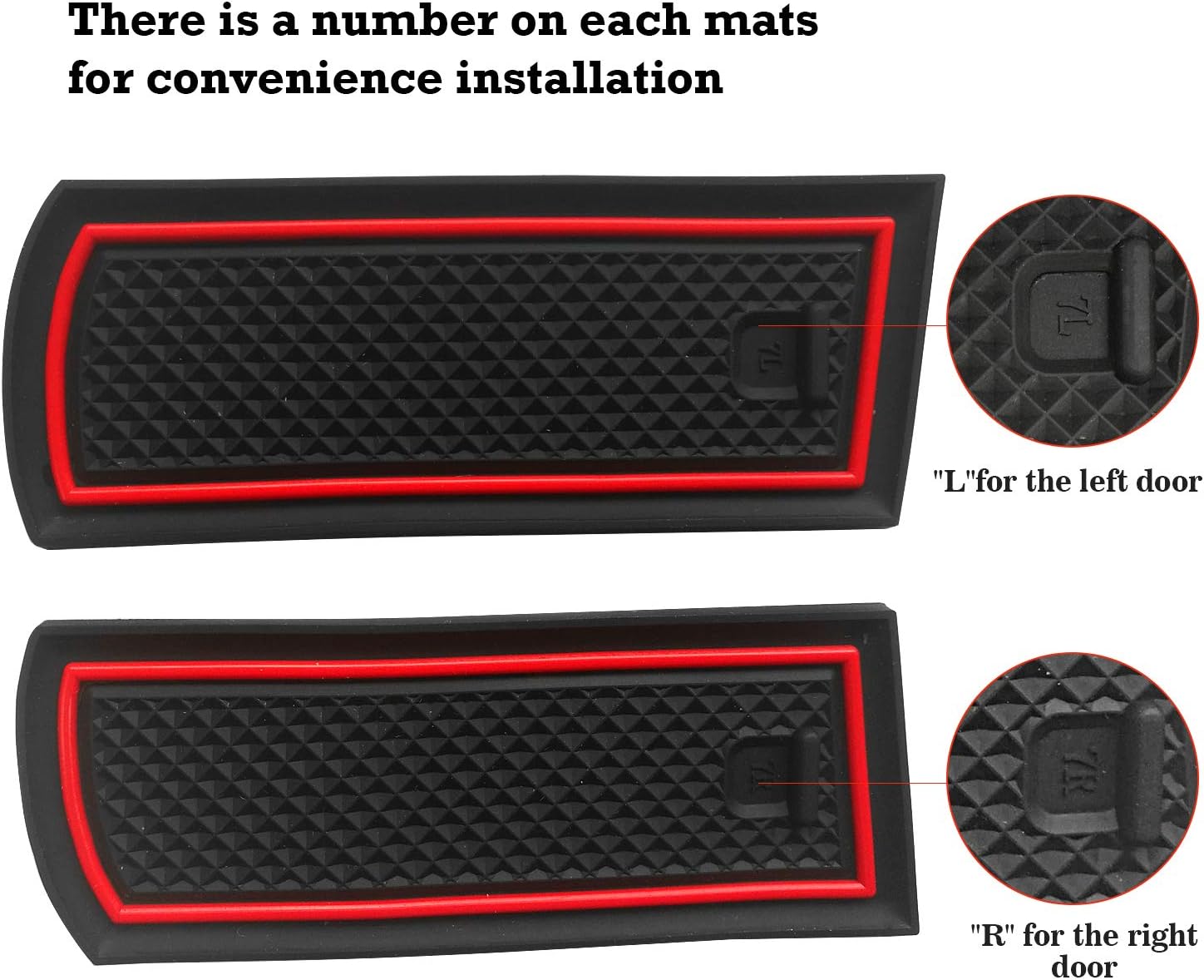 auovo 24PCS Protector Mats for Chevy Silverado 1500 LT Accessories 2014-2018 Car Cup Holder Inserts,Center Console Liner,Door Pocket Liner Mat Interior (Bench Seats Double Cab,Red Trim)