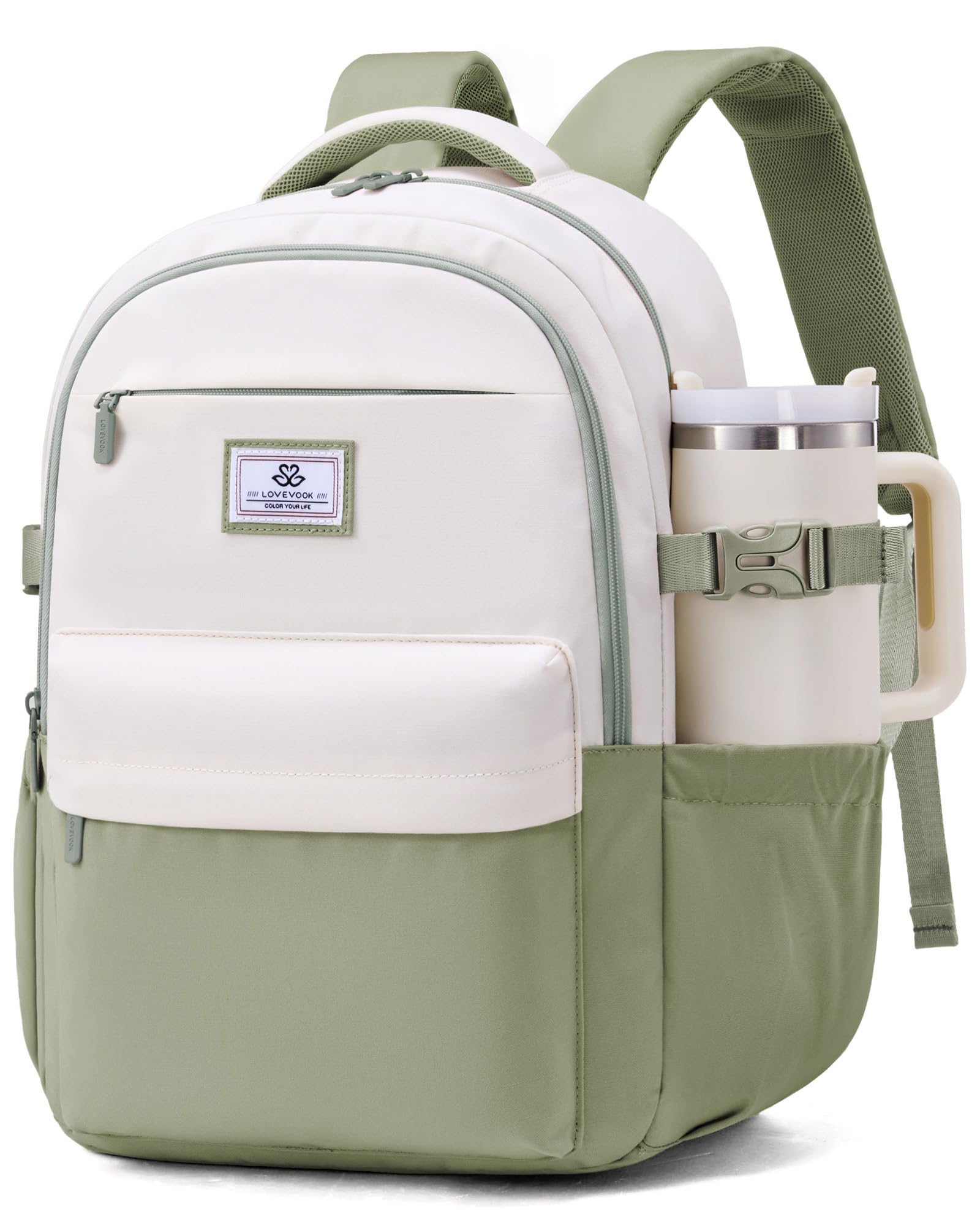 LOVEVOOK Schulrucksack Mädchen Teenager 15,6 Zoll Laptop Rucksack Damen | Wasserdicht Schulranzen Travel Backpack Women Elegant, Arbeitsrucksack School Bag mit Laptopfach für Schule Uni Büro Reise