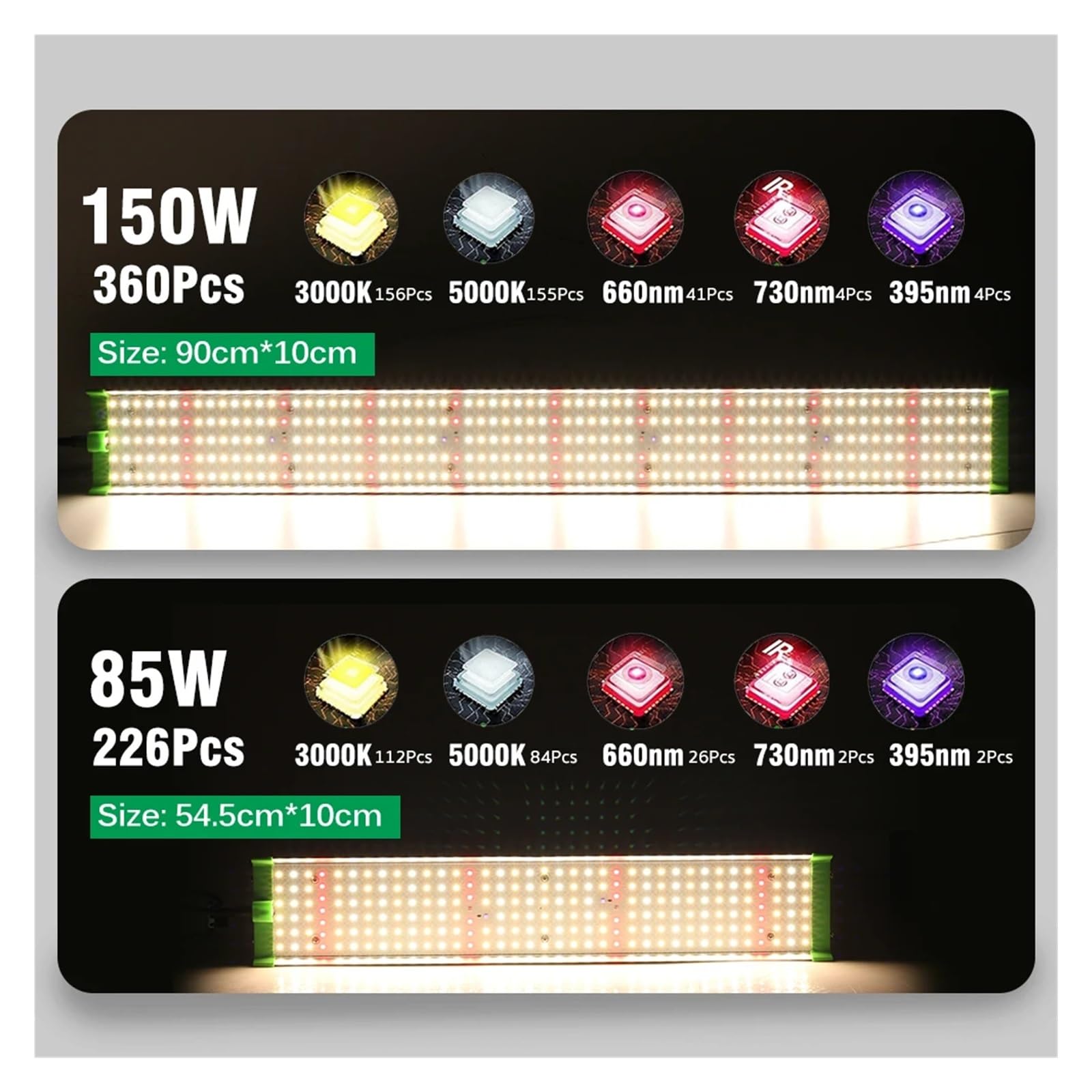 Lámpara de Planta, Luz LED de cultivo de 150W con lámpara de crecimiento de plantas de espectro completo LM281B for siembra de flores de plantas hidropónicas de invernadero de interior , para Plantas(