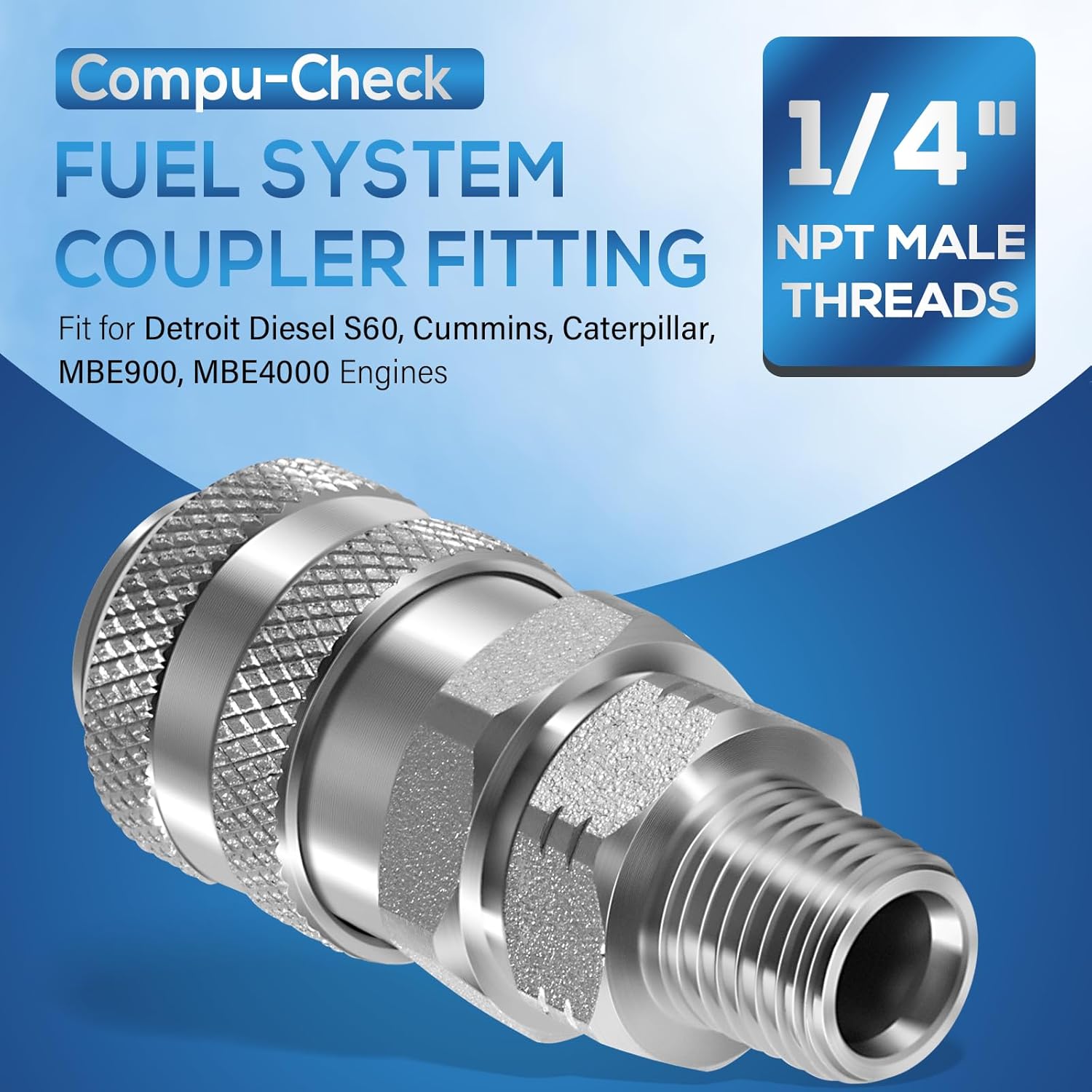 Replacement for OTC 5869-1 & J-47912-QC Fuel System Coupler Fitting Tool, for Connection to 'Compu-Check' Quick Connect Fittings, Fit for Detroit Diesel S60, Cummins, Caterpillar, MBE900, MBE4000