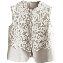 JYHBHMZG Women's Summer French Style Jacquard Lace Trim High Waist Vest