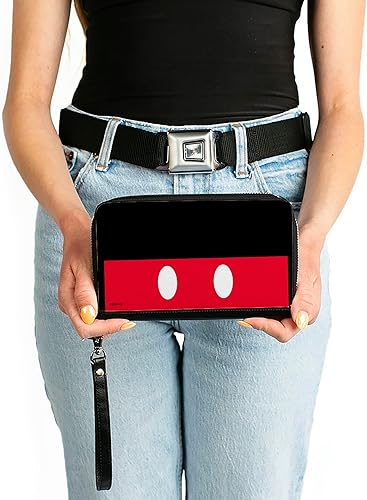 Miniatura 3 de Buckle-Down Cartera rectangular con cremallera de poliuretano para mujer, diseño de Mickey Mouse, 7.5 x 4.5 pulgadas, Mickey Mouse, Buckle-down Pu