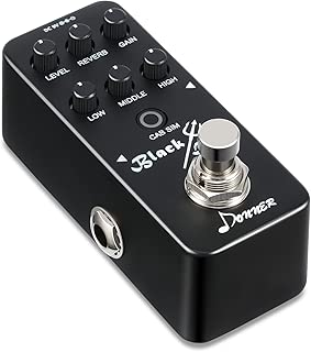 Donner Black Devil Mini Preamp Metal Distortion Modern High Gain Guitar Effect Pedal with Reverb and Cab Simulator Functions and Automatically Save - coolthings.us