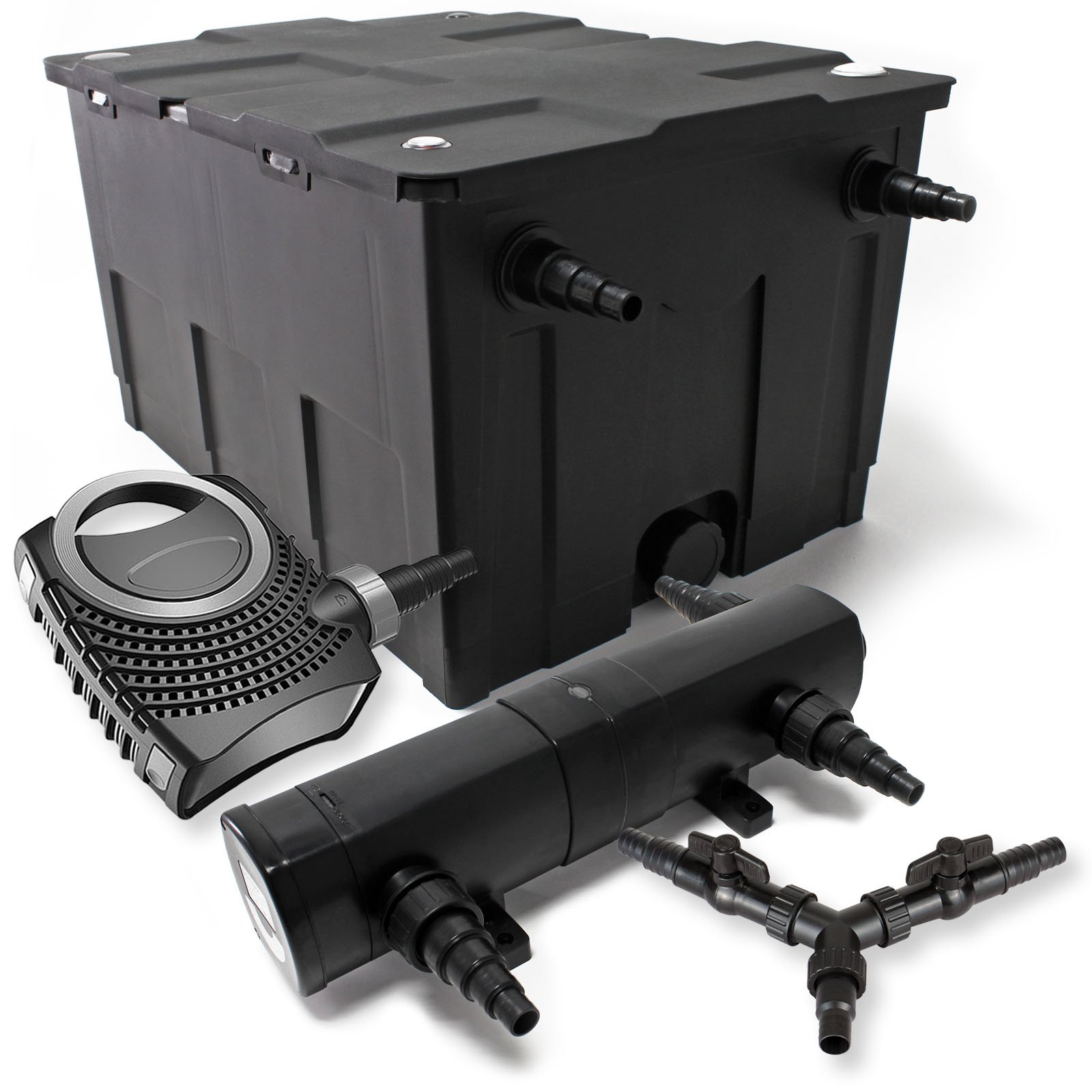 SunSun CBF-550 Teichfilter bis 60000 L NEO10000 SuperECO Teichpumpe 10000l/h 80W CUV-224 UVC Klärer 24W Komplettset