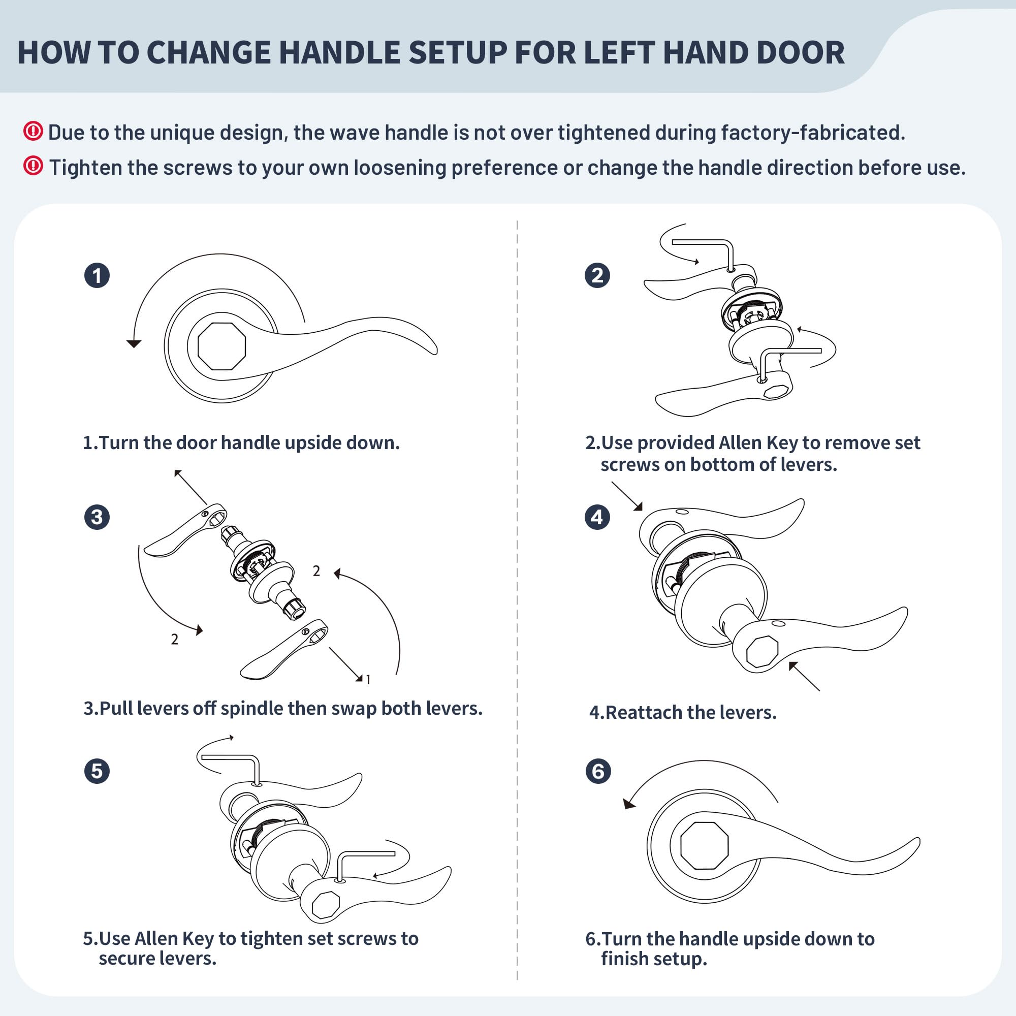 Manija de puerta estilo onda, manija de puerta de entrada con llave y cerradura, manija de entrada dorada reversible para zurdos y diestros para puerta delantera o de oficina con acabado de