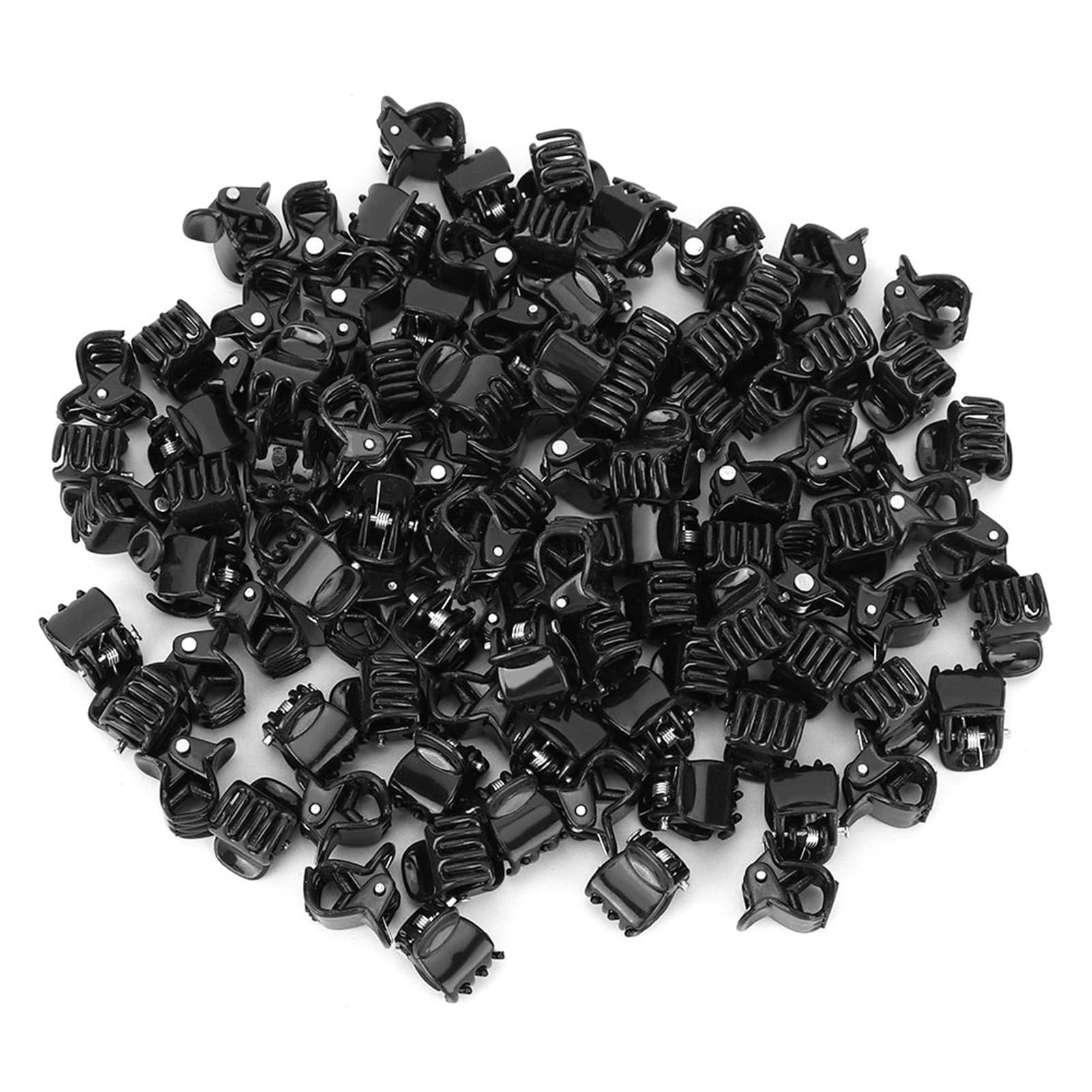 Haarschmuck Haarspangen, Mini Haarklammern, Schwarze Kunststoff Haarspangen - 100 Stück Klein Haarclips für Kinder, Mädchen, Frauen & Damen