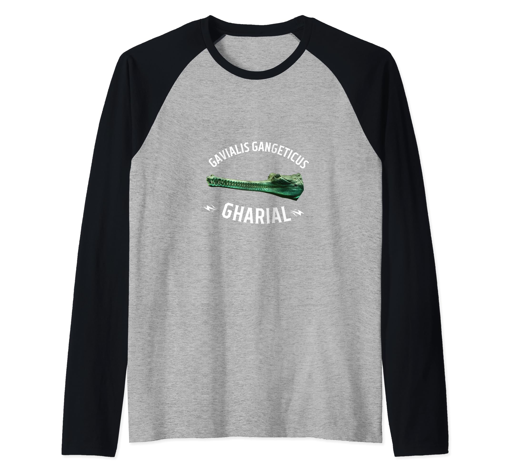 GHARIAL Gavialis gangeticus Raglan Baseball Tee