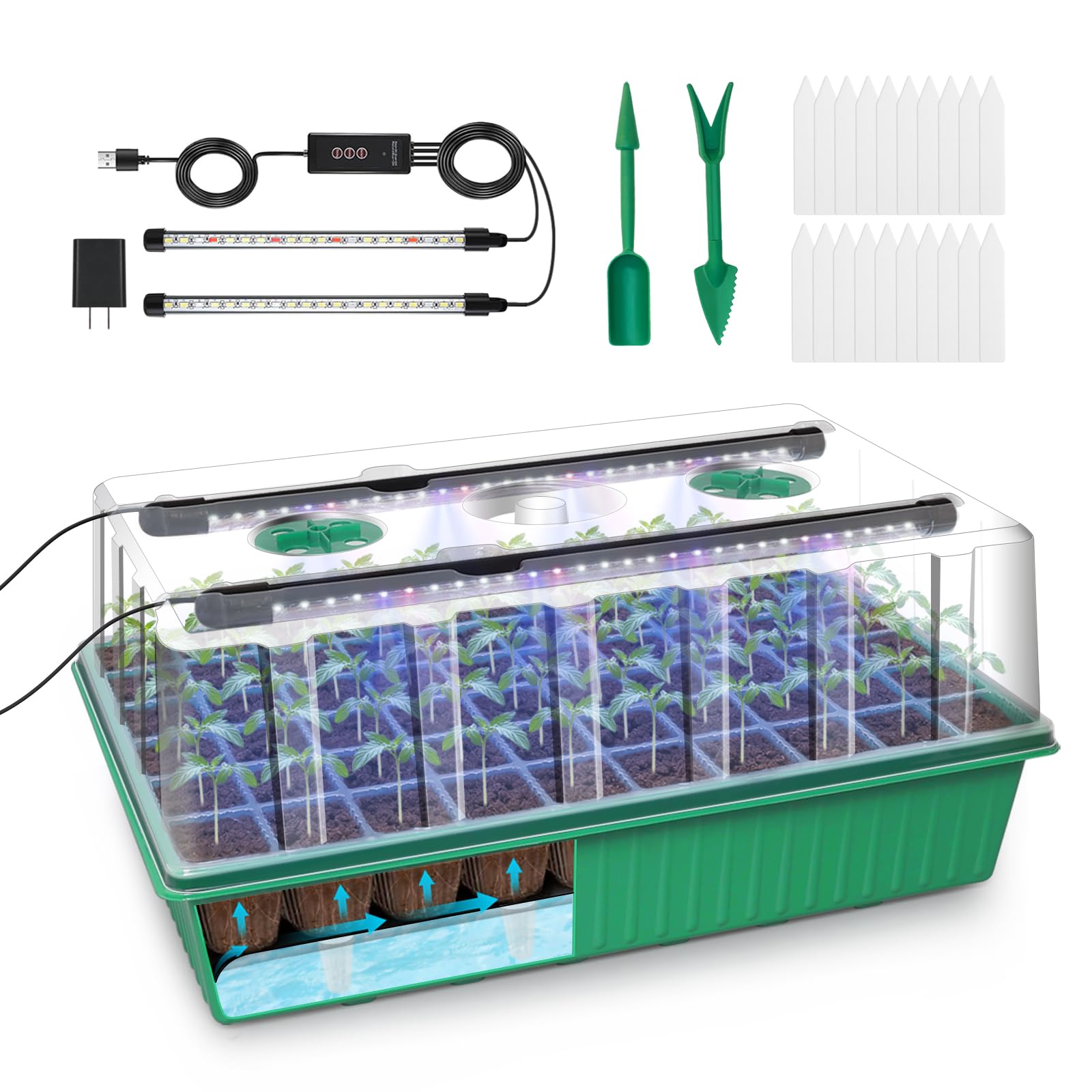 GOONMILL 60-Cell Self-Watering Seed Starter Tray