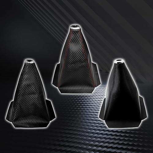 Miniatura 6 de Cubierta antipolvo para pomo de palanca de cambios de automóvil, cubierta de cuero de fibra de carbono para la mayoría de automóviles, camiones, SUV
