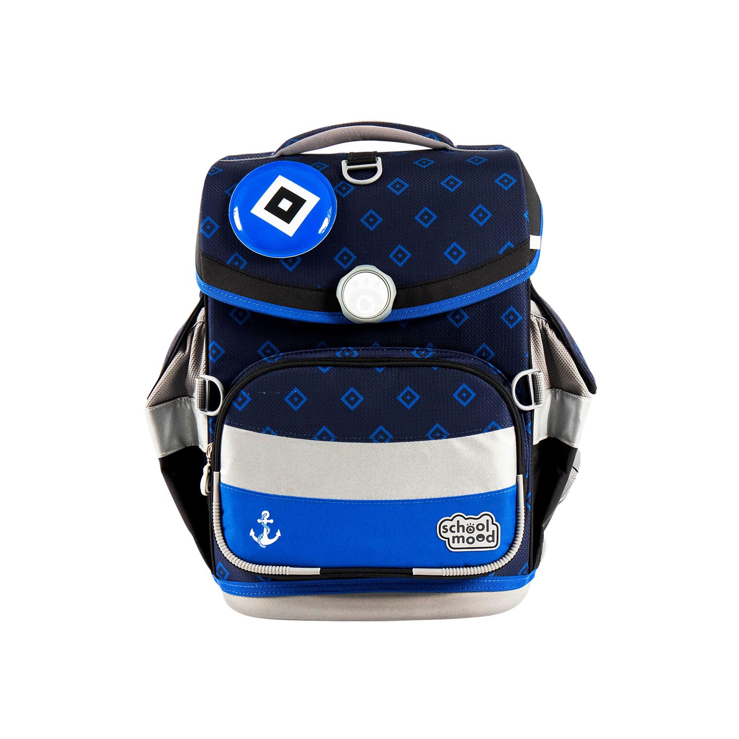 Familando - School Mood Timeless Air+ Schulranzen Set - 6-teilig mit Federmappe - HSV Fußball Verein - 980g leicht mit 23L Volumen - mit höhenverstellbarem System & Reflektoren- Ab 1. Klasse