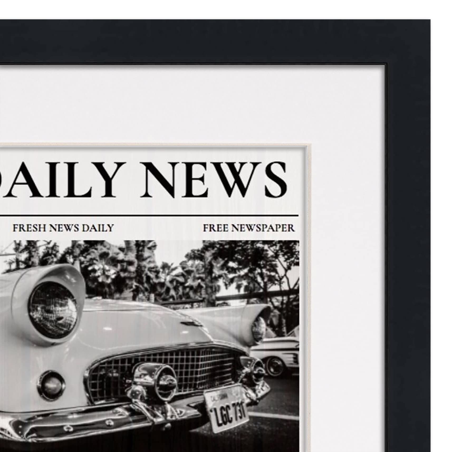 Amazon.com - Modern Matted Wood Newspaper Frame (Black