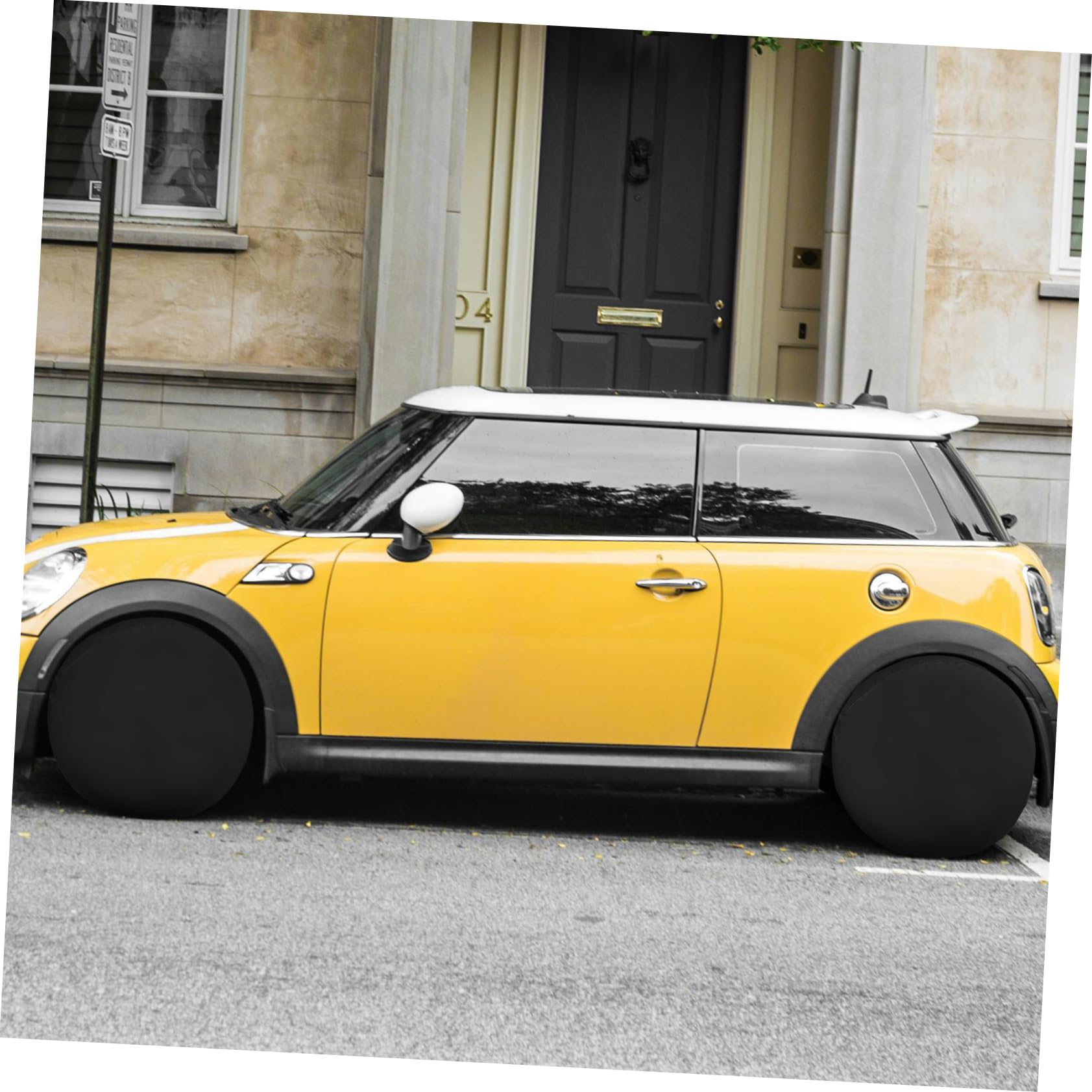 MAGICLULU Fundas Protectoras Juego de 4 Hechas de Tela Oxford Negra Instalación Fácil Aplicables para Neumáticos de SUV y Remolques para Almacenamiento a Largo Plazo