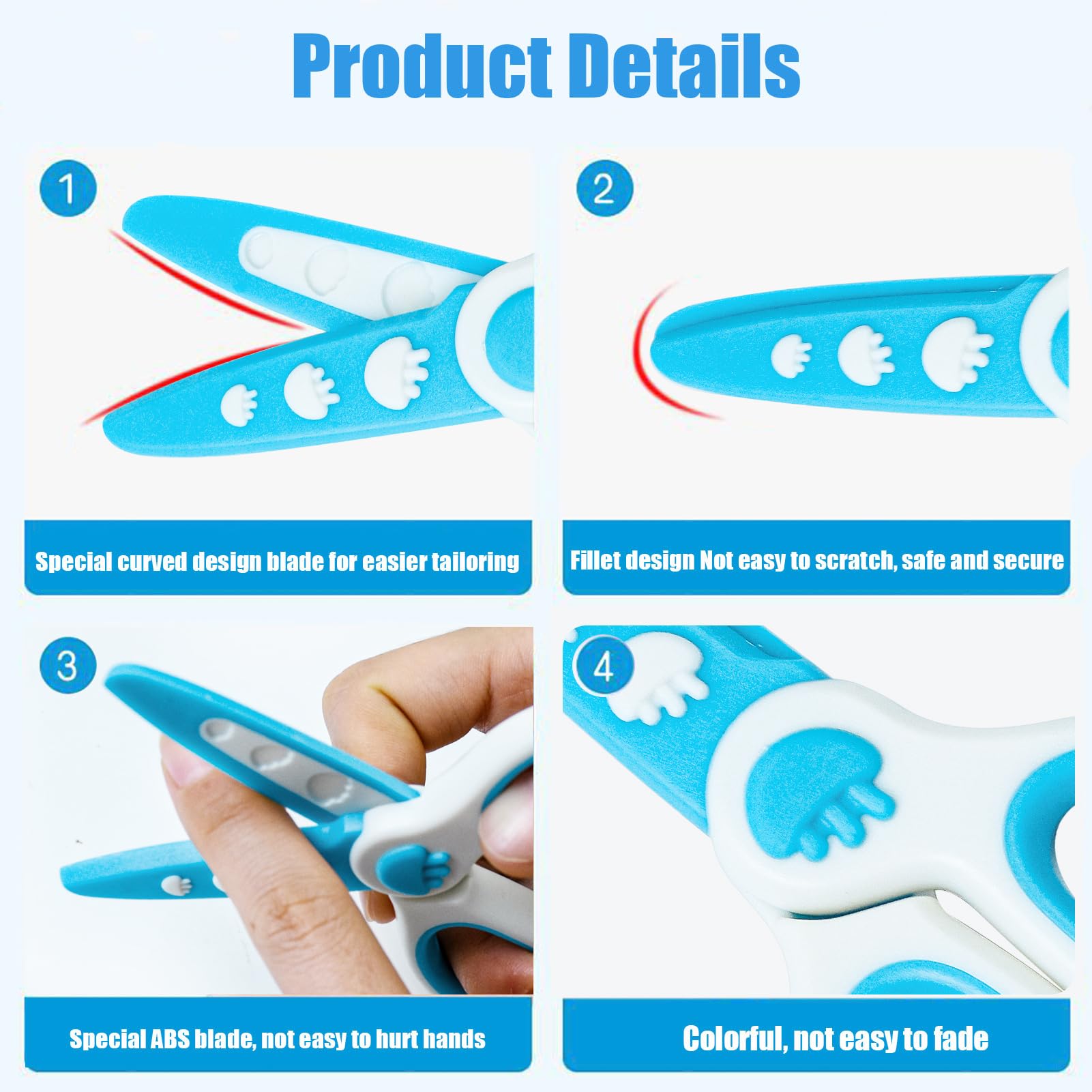 2Pcs Kids Scissor Children Safety Scissors Toddler Scissors Plastic Children Craft Paper Scissors Preschool Training Scissor for Kids Nursery DIY Arts Crafts Scrapbooking - Image 3