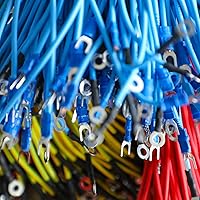 Vista 6 de 300 conectores eléctricos, conectores eléctricos de cable de alambre aislado, anillo de horquilla, desconexión rápida, terminales de crimpado