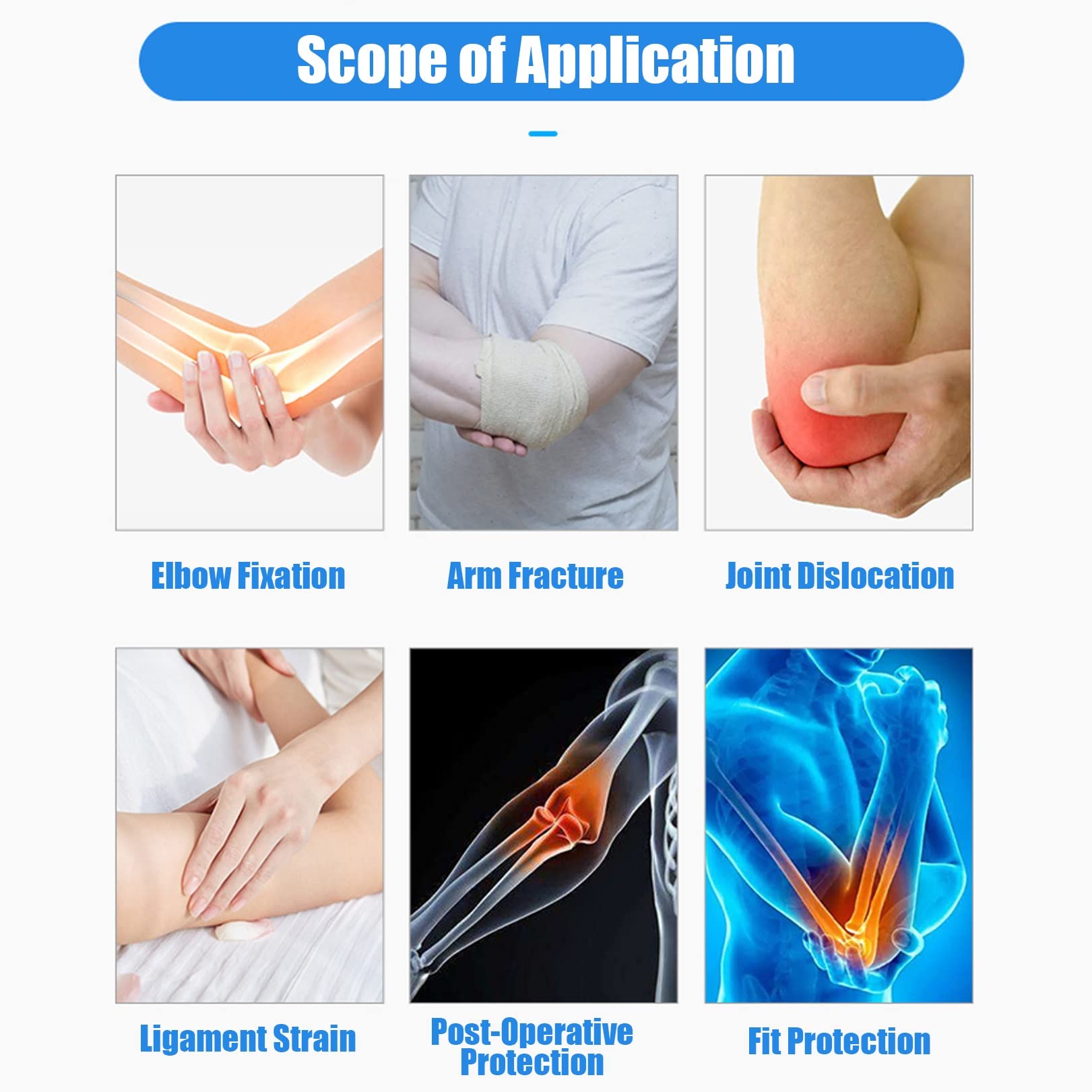 Tutore for Gomito Rom Incernierato for Uomini Donne, Stabilizzatore for Gomito Regolabile Post Op Stecca for Lesioni al Braccio for Il Supporto Dopo L'intervento Chirurgico