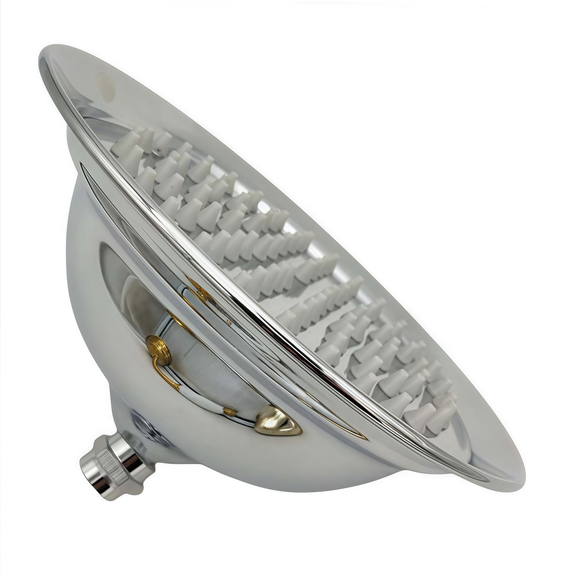 Douche à main Pommede douche 8 pouces rond or, or rose, chrome, antique, noir salle de bain en laiton massif cuivre pluie pomme de douche-Chrome