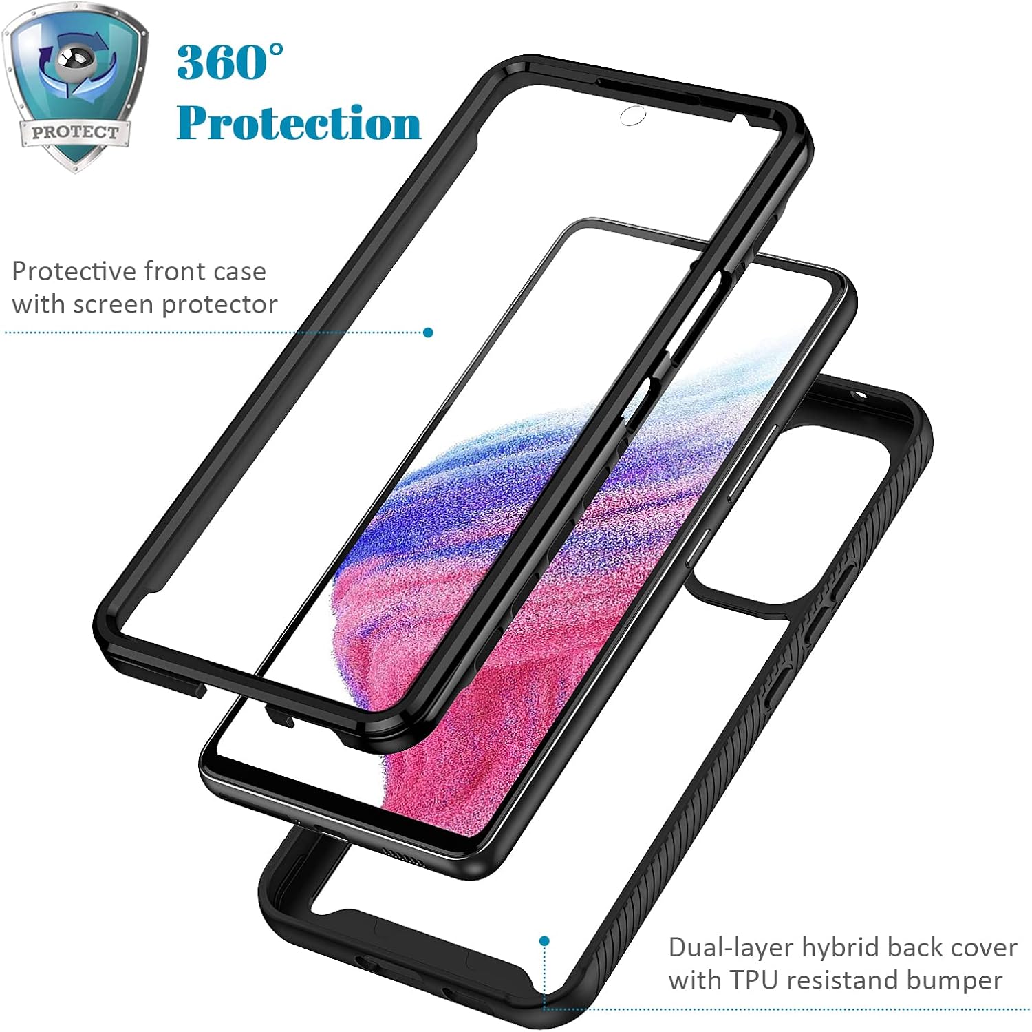 Galaxy Note 4 Case, Seacosmo Shockproof Dustproof Rainproof Military Grade 360 Full Body Protective Case with Built-in Screen Protector Heavy Duty Rugged Drop Resistant Case for Galaxy Note 4, Black