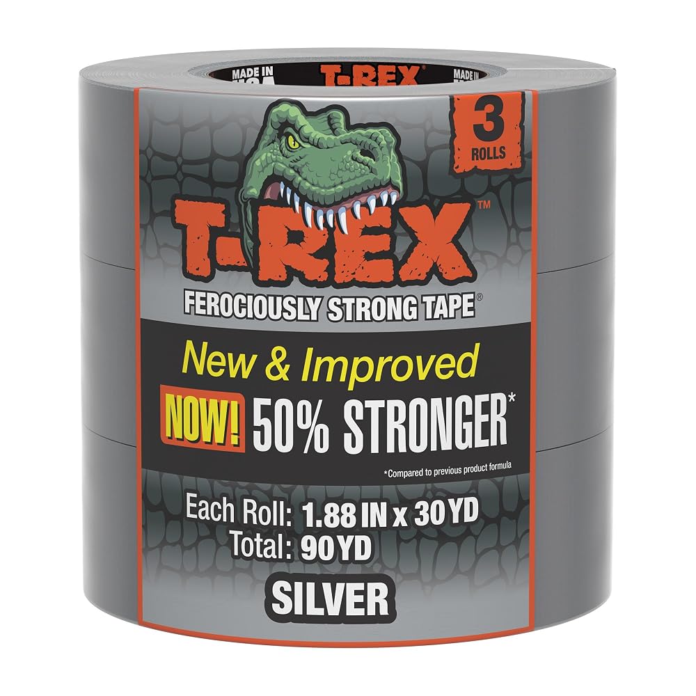 T-REX Tape Heavy Duty Duct Tape, 1.88 in x 30 Yds, Gunmetal Gray, 3 Pack