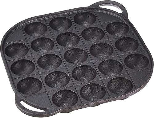 TIKUSAN Takoyaki Pan - Molde de de hierro fundido Takoyaki para calentador de gas (21 moldes)