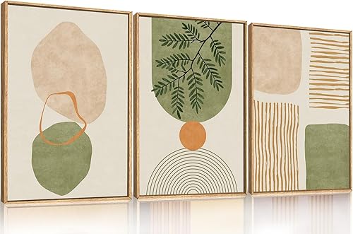 Miniatura 11 de Juego de Arte de Pared de Lienzo Enmarcado de Montaña del Bosque, Pintura de Pared de Cresta Abstracta, Decoración de Pared de Paisaje de Puesta de