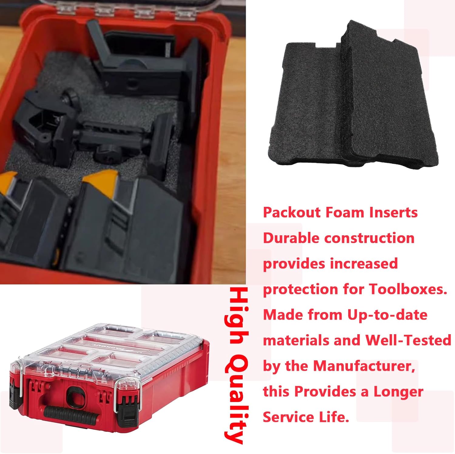 Packout Foam Insert 48-22-8435 Fits for Milwauke Foam Packout Insert and Tool Box Foam(2 Pcs)
