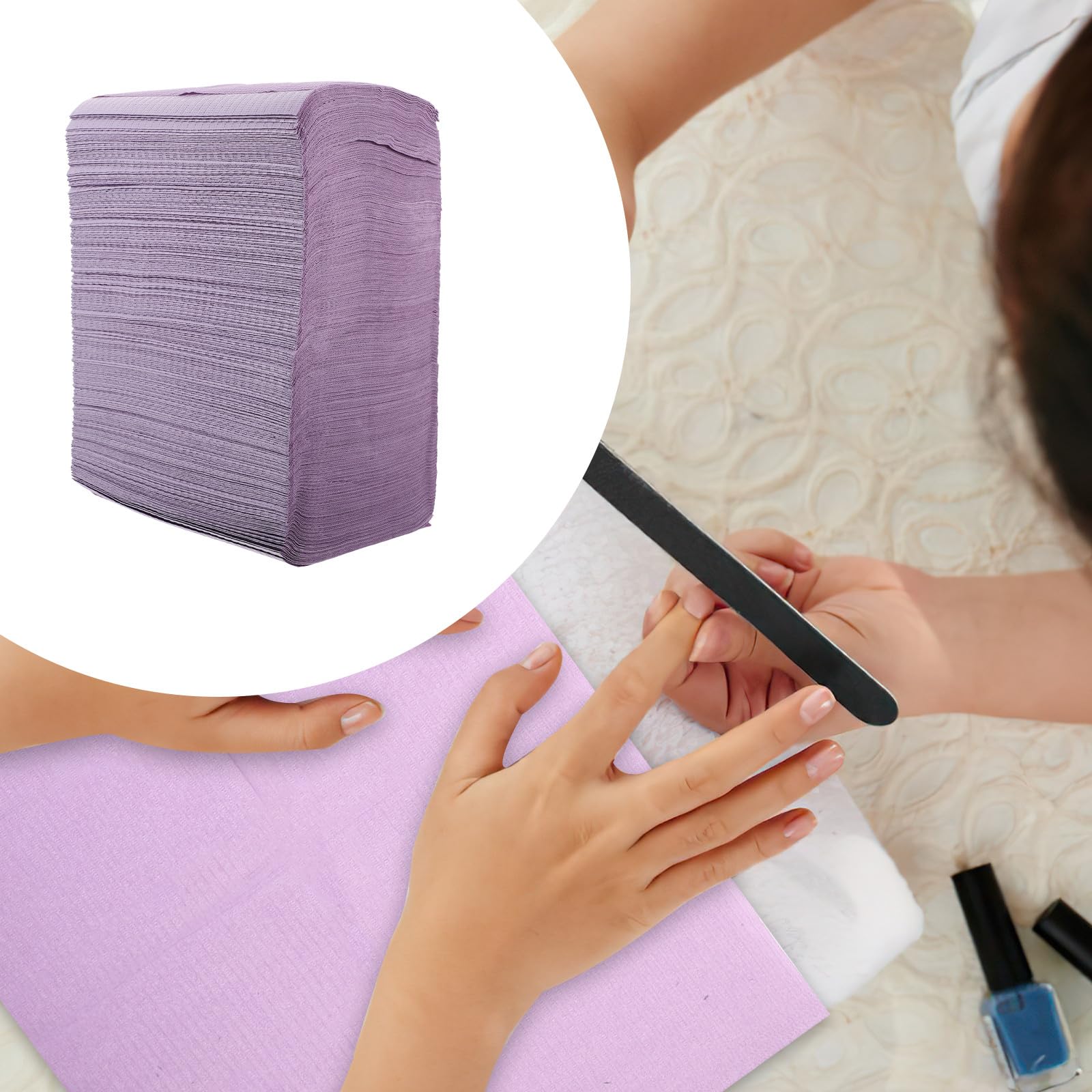 POPETPOP Tovaglietta Monouso per Manicure da 125 Fogli Non Tessuto Assorbente per Uso Professionale e Decorazione Corpo