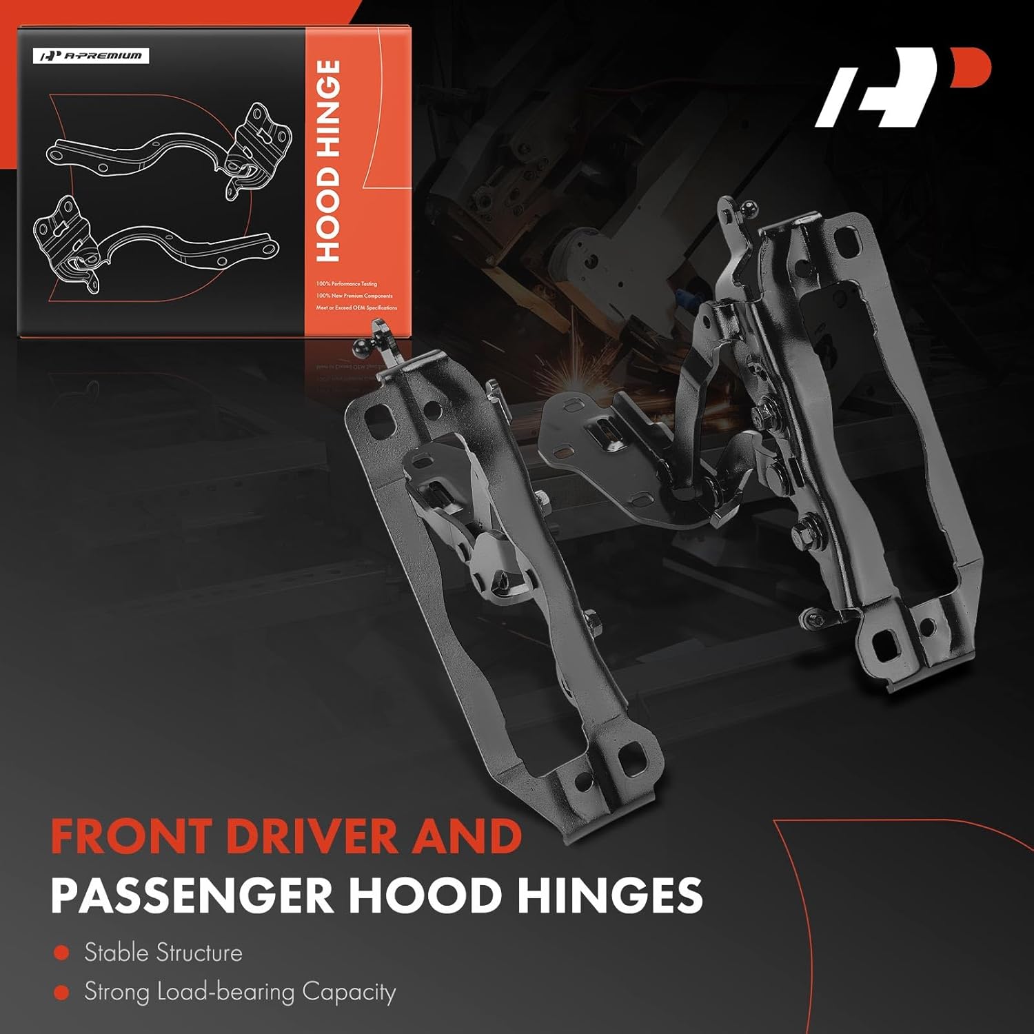 A-Premium Driver and Passenger Hood Hinges Compatible with Mercedes-Benz C230 2008-2009, C250 2010-2014, C300/C350/C63 AMG 2008-2014, CLS400 2015-2017, CLS550 2012-2018, CLS63 AMG