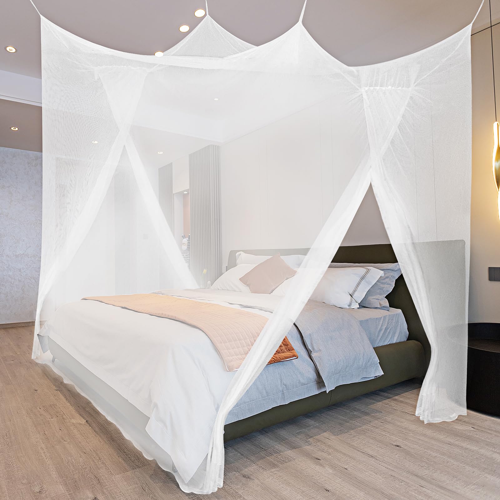 Moustiquaire Ronde Pour Lit - 228 X 58 Cm | Protection 360° Anti-moustiques | Pour Lit Simple, Double Ou King Size